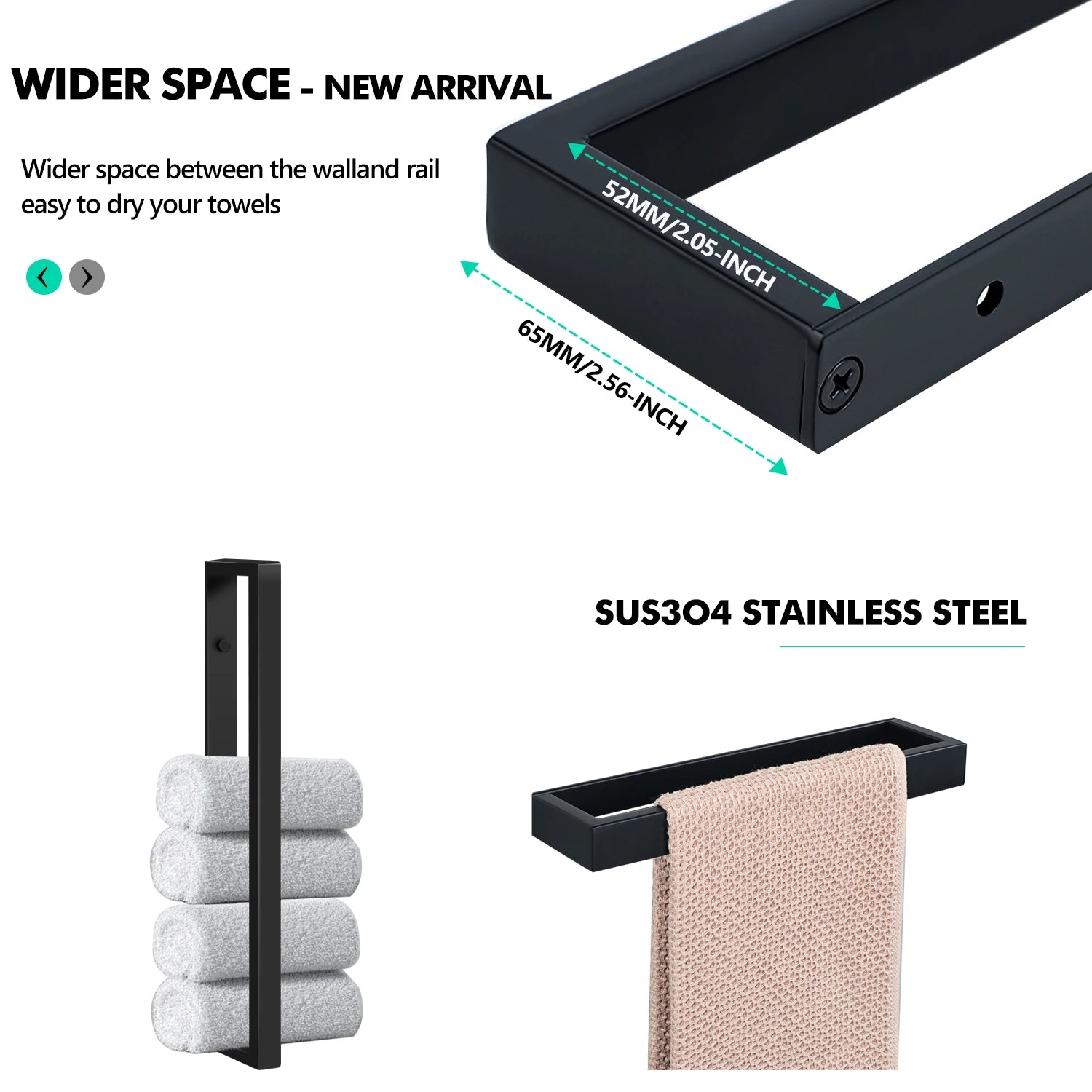 ###Phụ Kiện Phòng Tắm Đen: Móc Áo, Kệ Khăn, Giá Giấy