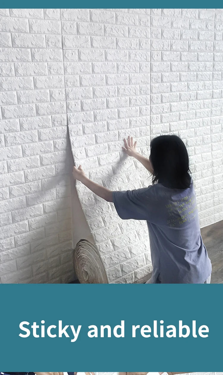 10M stickers Self-Adhesive Panels 3D Soft Crash Foam Wallpaper Imitation Brick Wall Stickers Home Living Room Kid Bedroom Decor