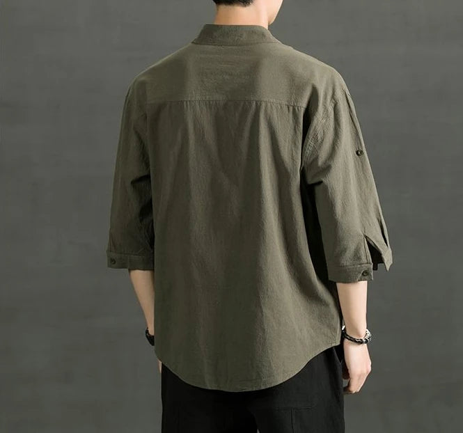 Áo Sơ Mi Trắng Nam Linen Cotton Ngắn Tay Thời Trang - Daisan Mart