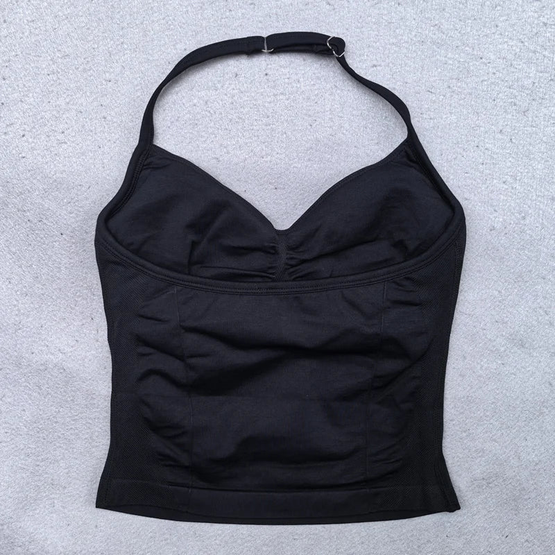 Áo Tập Gym Nữ Dây Rút Lưng Hở, Cúp Rời, Thoáng Mát - Daisan Mart