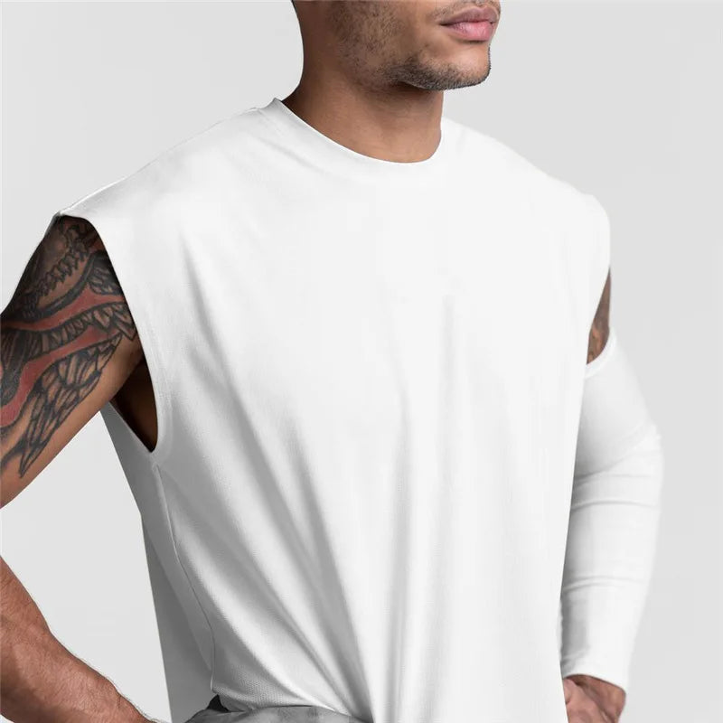 Áo Thun Nam Mùa Hè Thể Thao Nhanh Khô Không Tay