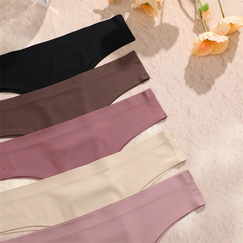 Set of 3 Sexy Ice Silk Low-Waist Ultra-Thin Women's Panties