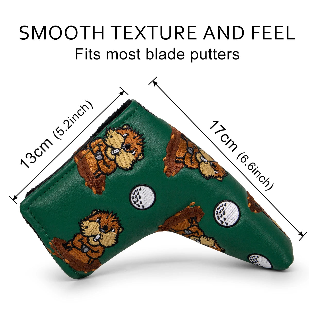 Groundhog Premium Embroidered Green Leather Golf Club Cover