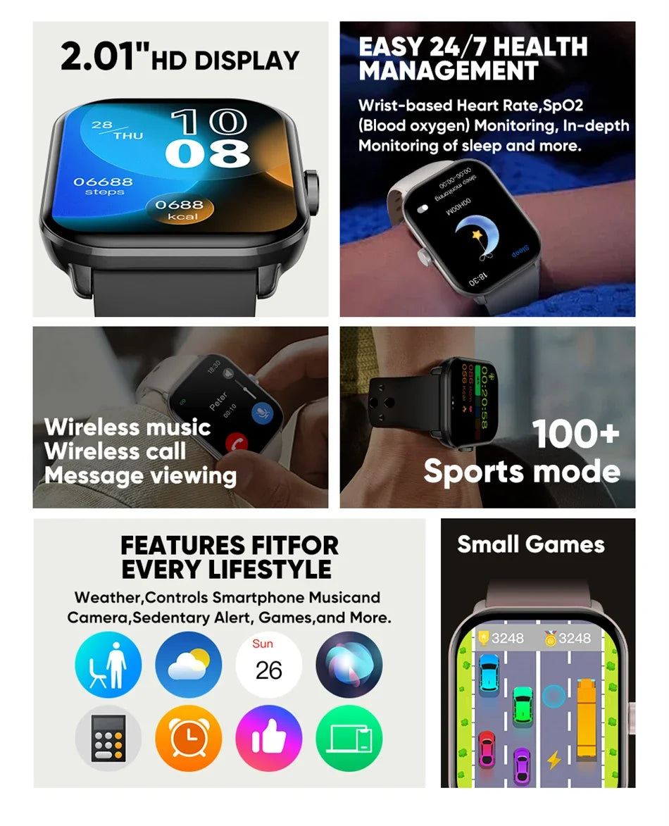 Đồng hồ thông minh 2025 AMOLED GPS cho IOS Huawei Xiaomi