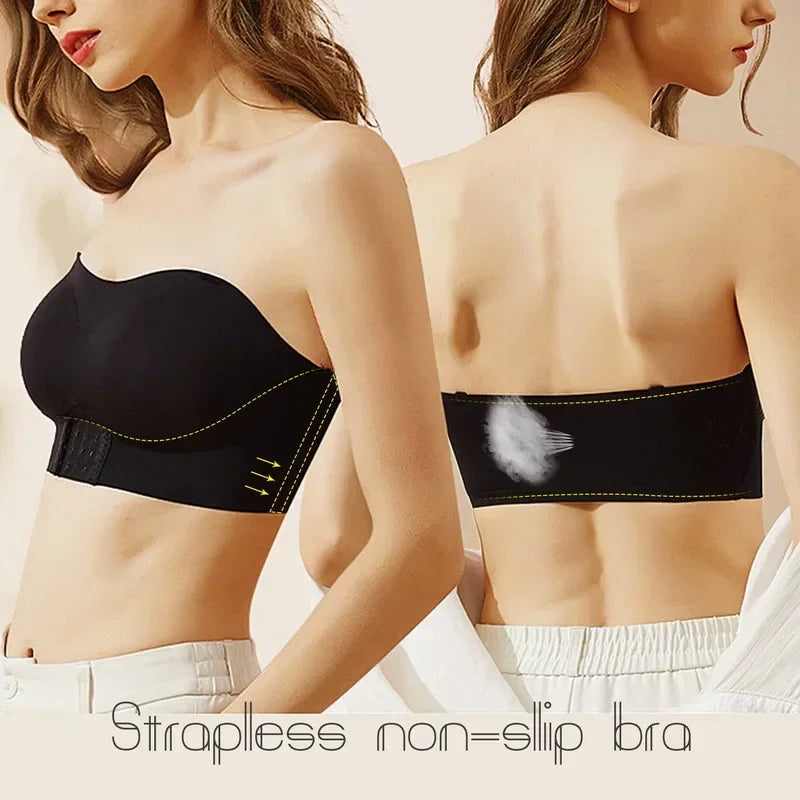 Women's hidden breast lift wireless bra, large size