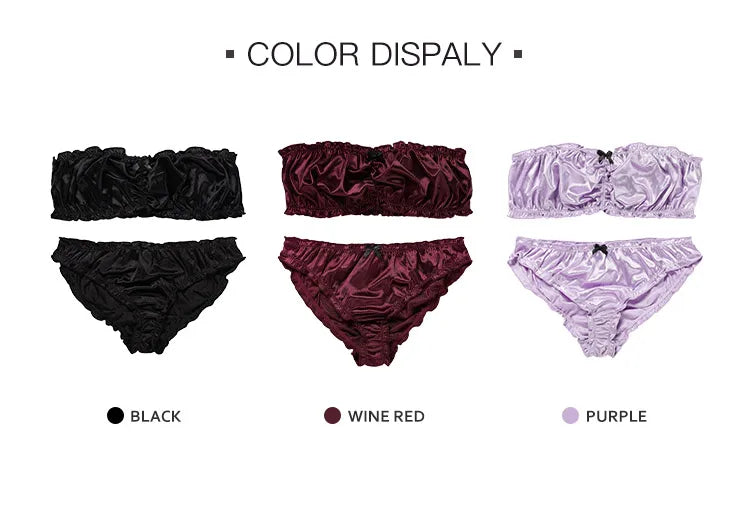 Hot Sale Strapless Underwear Set Bralette Seamless Bra Brasier Tube Top No Pad Bodycon Bandeau 2 Pieces Women Bra Set