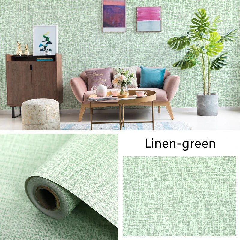 Imitation Linen Wallpaper Self-adhesive Household Wall Stickers Linen Pattern Self-adhesive Wallpaper Thickened Waterproof Stick