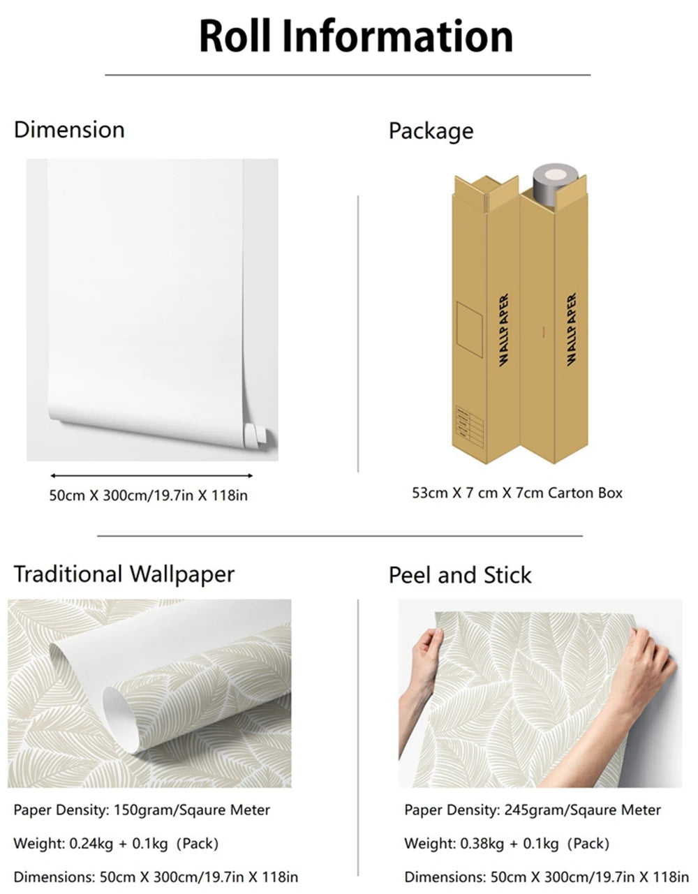 Abstract Gray Leaves Wallpaper Peel and Stick, Restore Style Tropical Palm Leaf Wallpaer,Traditional Or Self-adhesive Papers