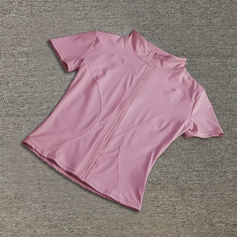 Áo Yoga Nữ Ôm Eo Cao Cấp, Nhanh Khô, Khóa Kéo - Daisan Mart