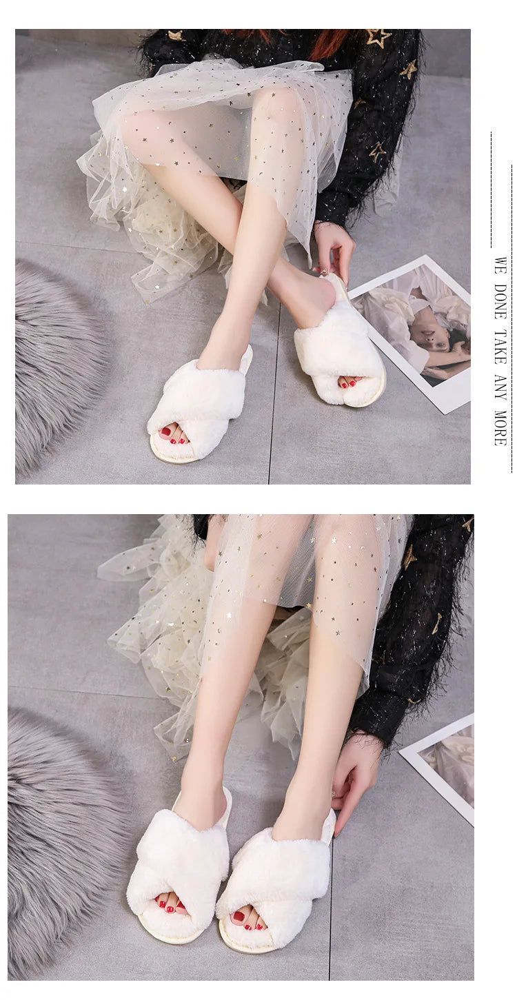 Warm Furry Slippers - Women &amp; Men, Indoor Wear 20024