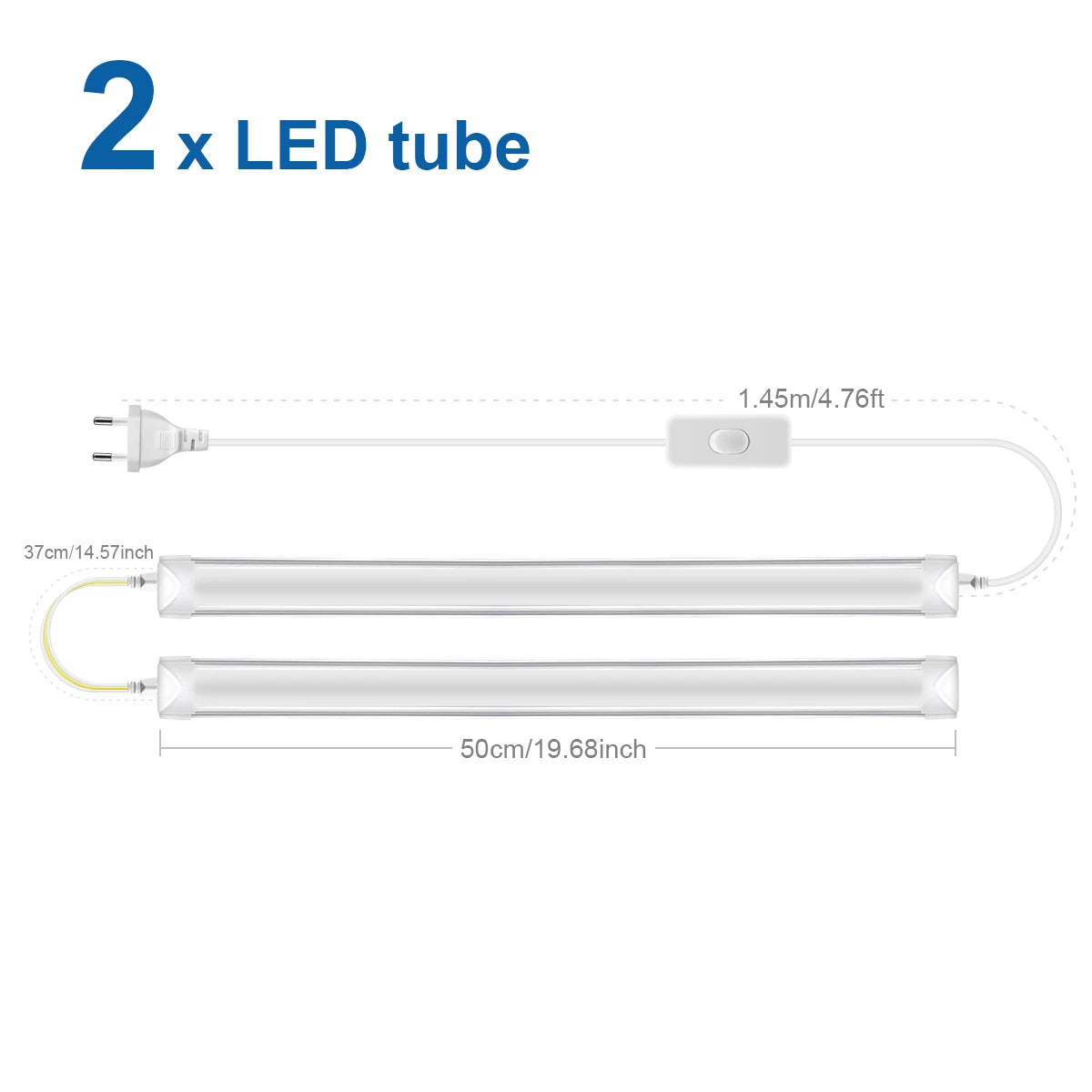 Super Bright T8 LED Light 50CM Aluminum Portable