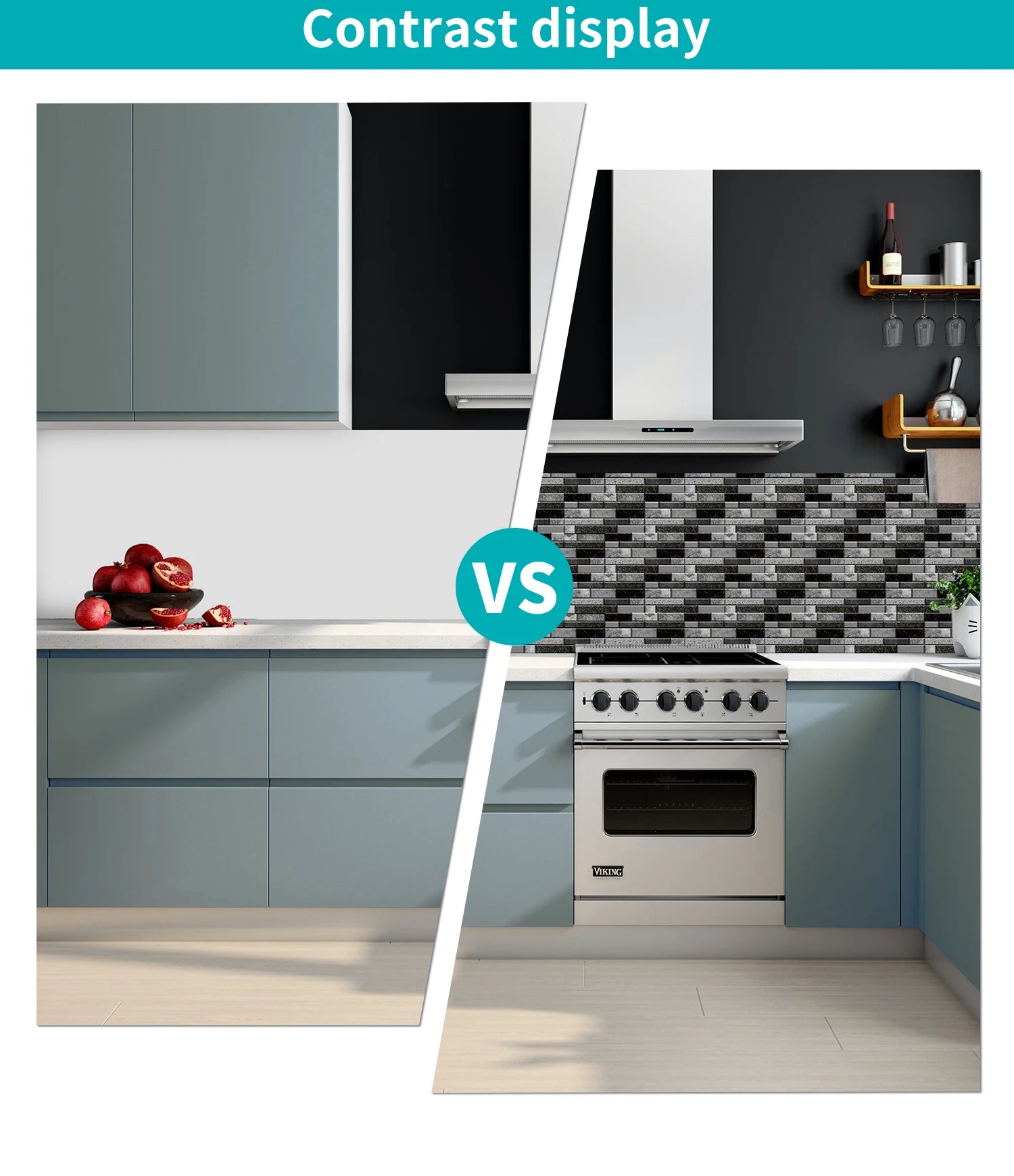 Waterproof Self Adhesive Removable 3D DIY Modern Grayish White Marble Tile Wall Sticker Bathroom Kitchen Cupboard Home Decor