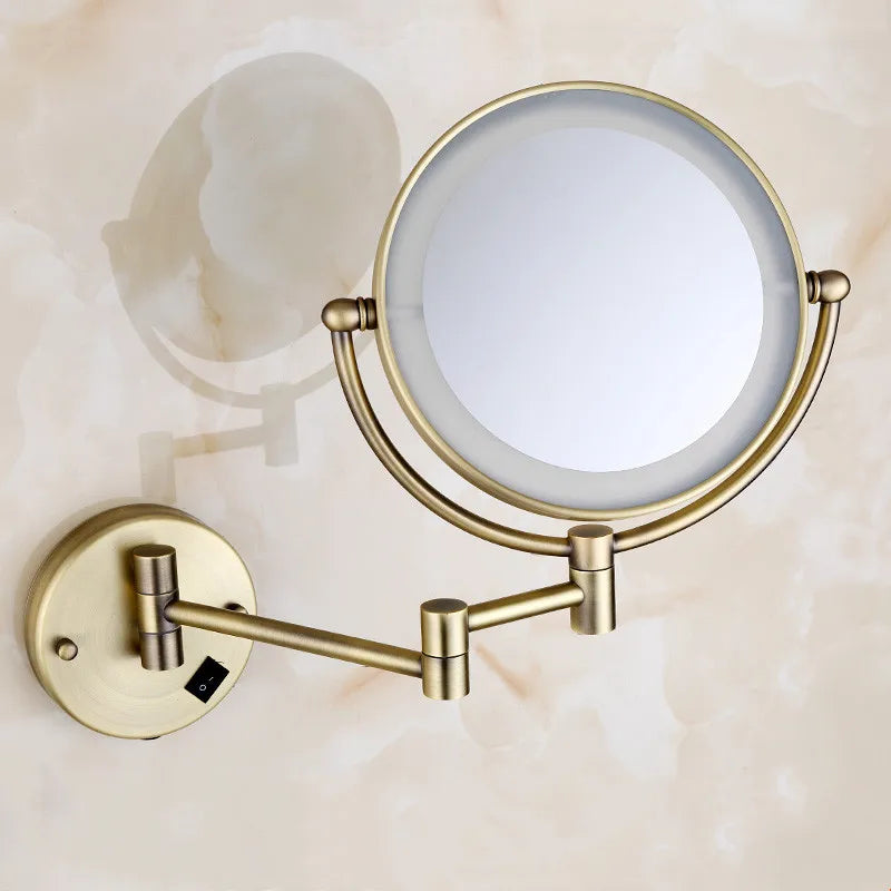 High-end Gold-Plated LED Folding Makeup Mirror