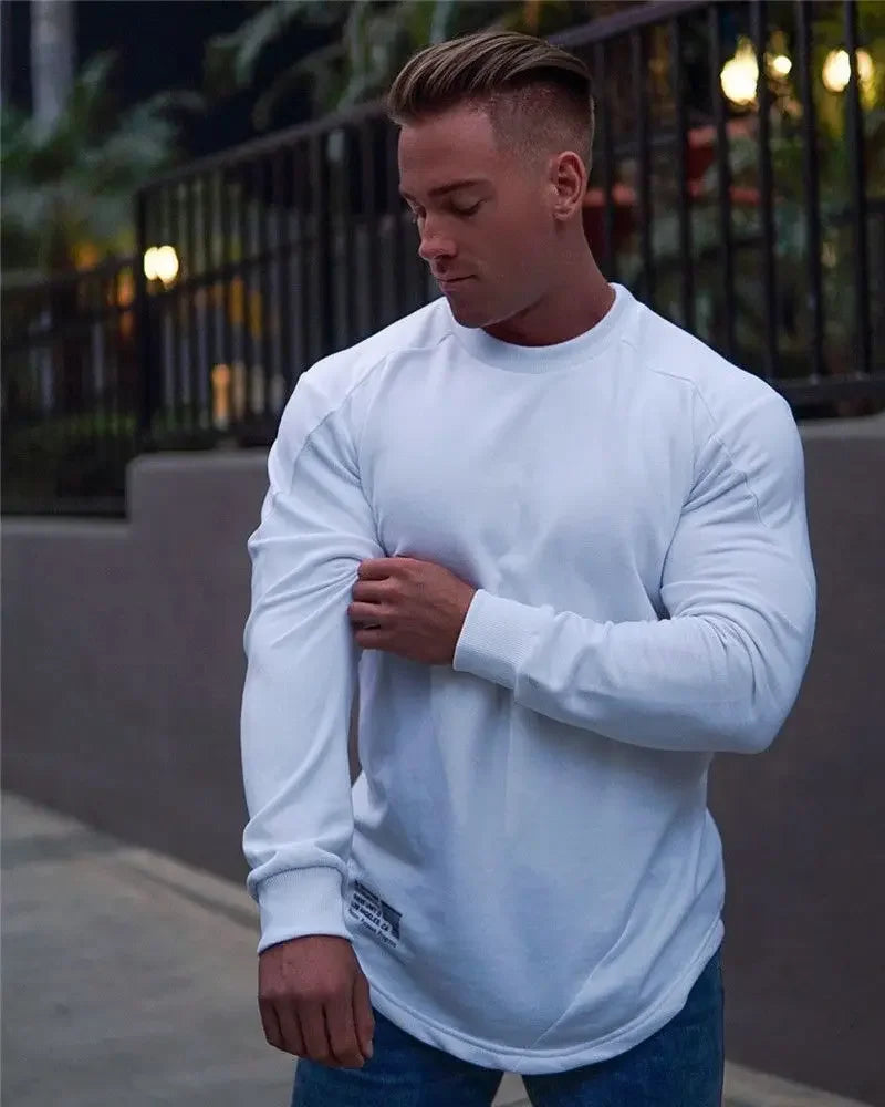 Men's Slim Fit Long Sleeve Gym T-Shirt Fashion 2025