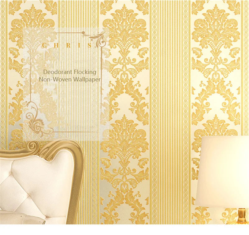 European 3D Wallpaper for Luxury Bedroom &amp; Living Room
