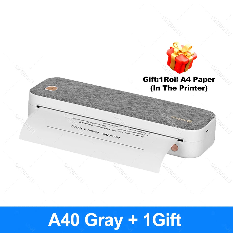Peripage A40 P81 Inkless Portable A4 Thermal Printer Wireless Bluetooth USB Printing Text PDF Document Photos A4 Machine Maker