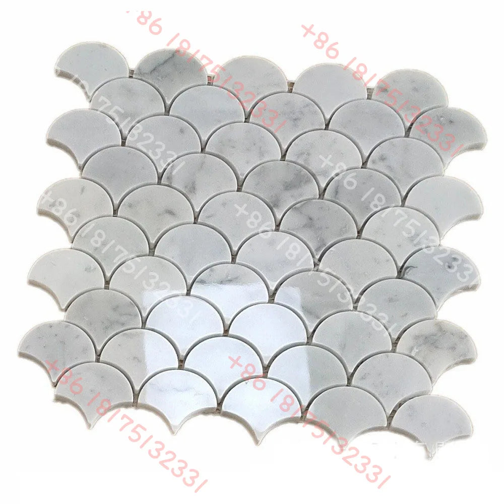 Gạch Mosaic Đá Marble Trắng Trang Trí Tường Sàn