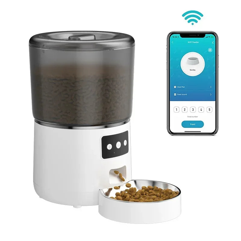 Pet Feeder Automatic Quantitative 4L Grain Storage Bucket Electric Intelligent Feeding Integrated Cat and Dog Feeding Machine - Daisan Mart