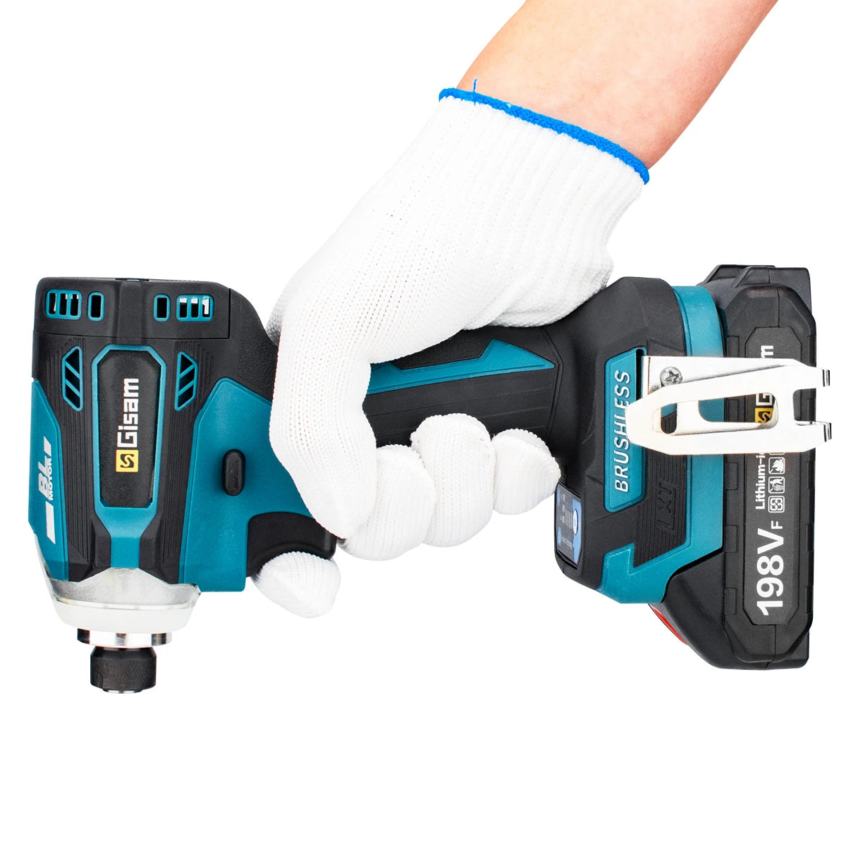 Gisam 588N.m Brushless Electric Screwdriver Cordless Impact Electric Wrench Drill Screw Driver Power Tool for Makita 18V Battery