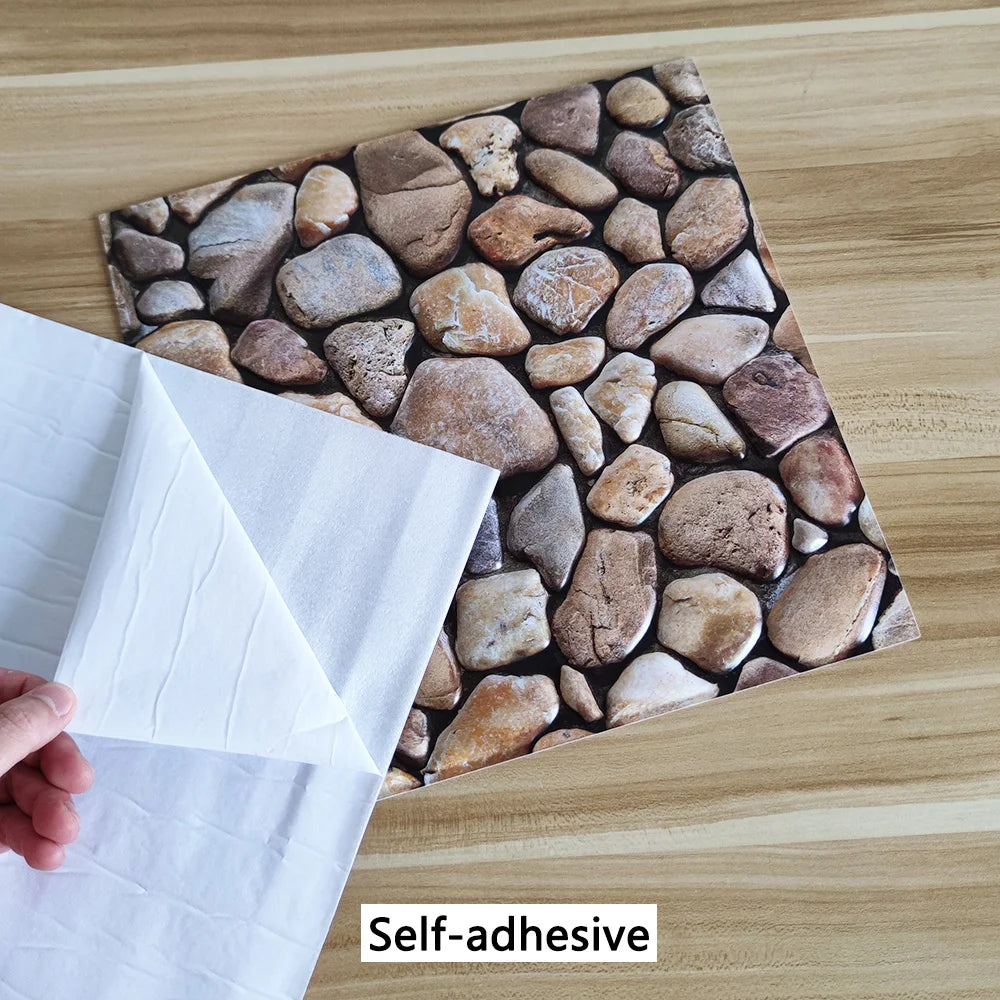 5PCS 10PCS of Pebble Pattern Self-adhesive Wall Stickers,Room Decoration,Wall Decoration,Peel And Stick,Movable Wallpaper