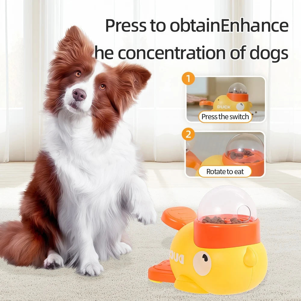 Duck-Shaped Pet Feeder Food Treat Dispenser Cat and Dog Relieve Boredom Intelligence Interactive toys Trainer Automatic Feeder
