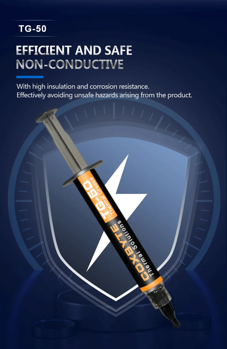 Coxbyte Thermal Paste 18.2W/mk for CPU Cooler AMD Intel Processor Computer Cooling Fan VGA GPU Compound Heatsink Plaster