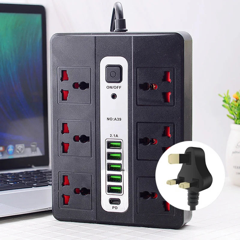 Smart USB Fast Charging Multi-function Socket Long Cord