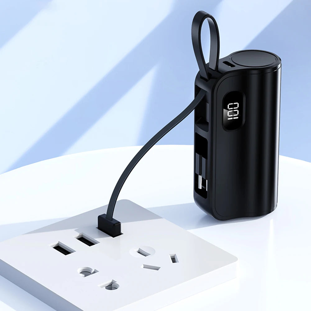 2in1 10000mAh Mini Power Bank with USB-C Holder