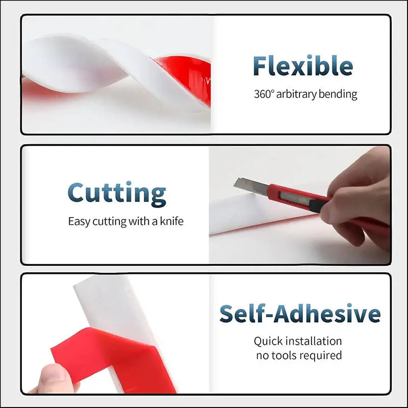 Dải Chắn Nước Chống Tràn Uốn Cong Nhà Bếp Nhà Tắm