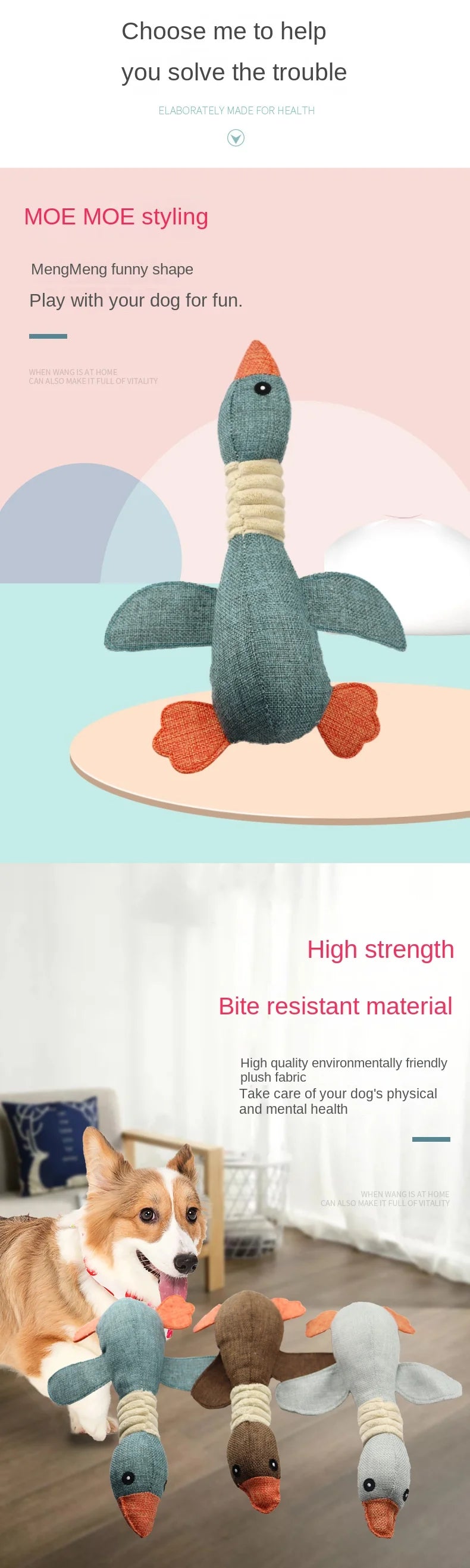 Pet Toys: Anti-Bite &amp; Noise Wild Goose