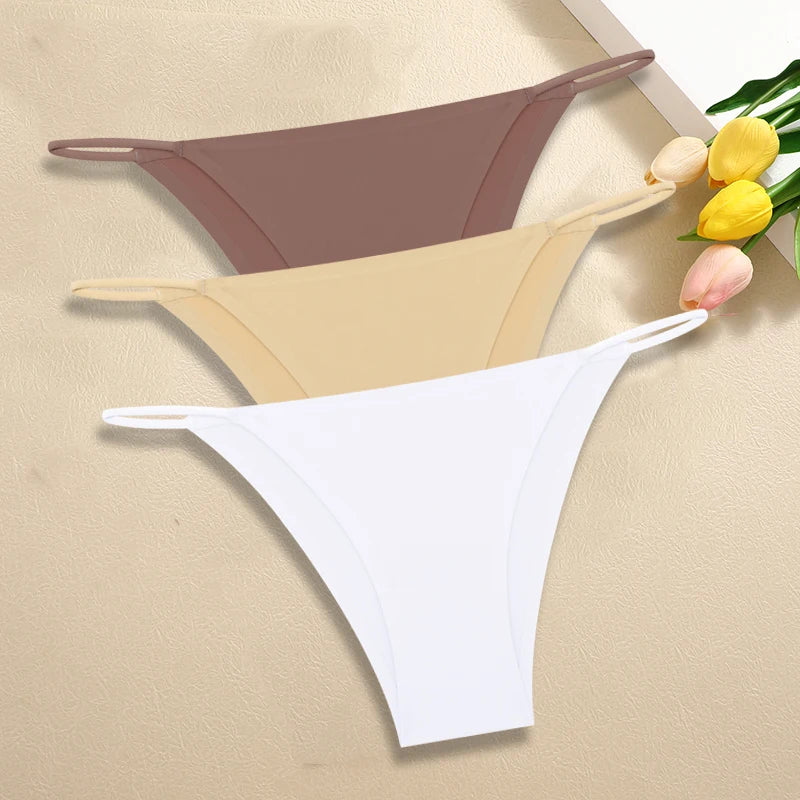 Set of 3 Ice Silk Ultra-Thin Seamless Women's Panties
