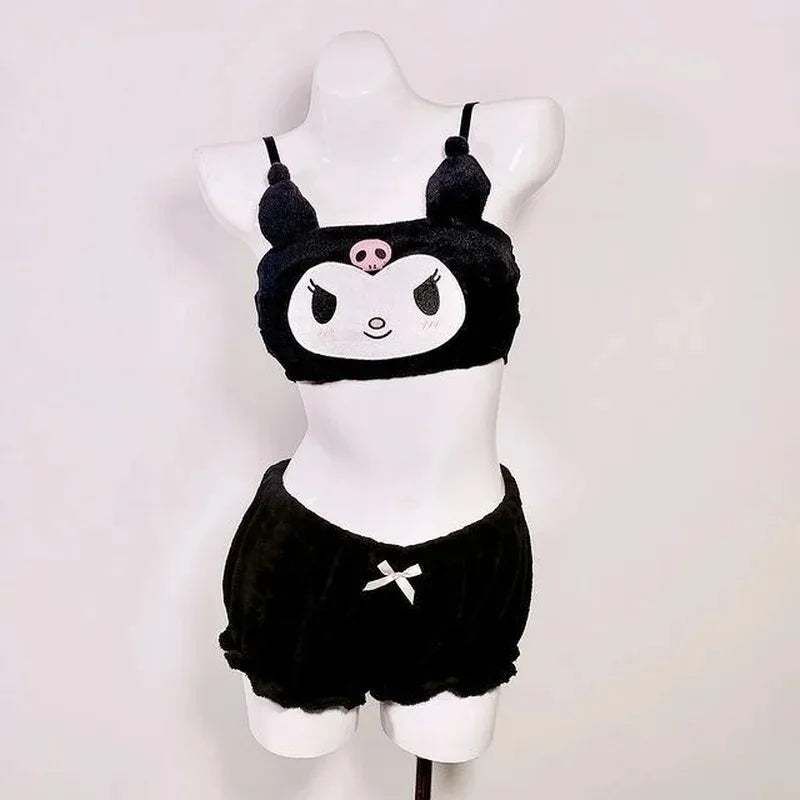 Kuromi Kawaii Winter Y2K Cosplay Pajamas For Women