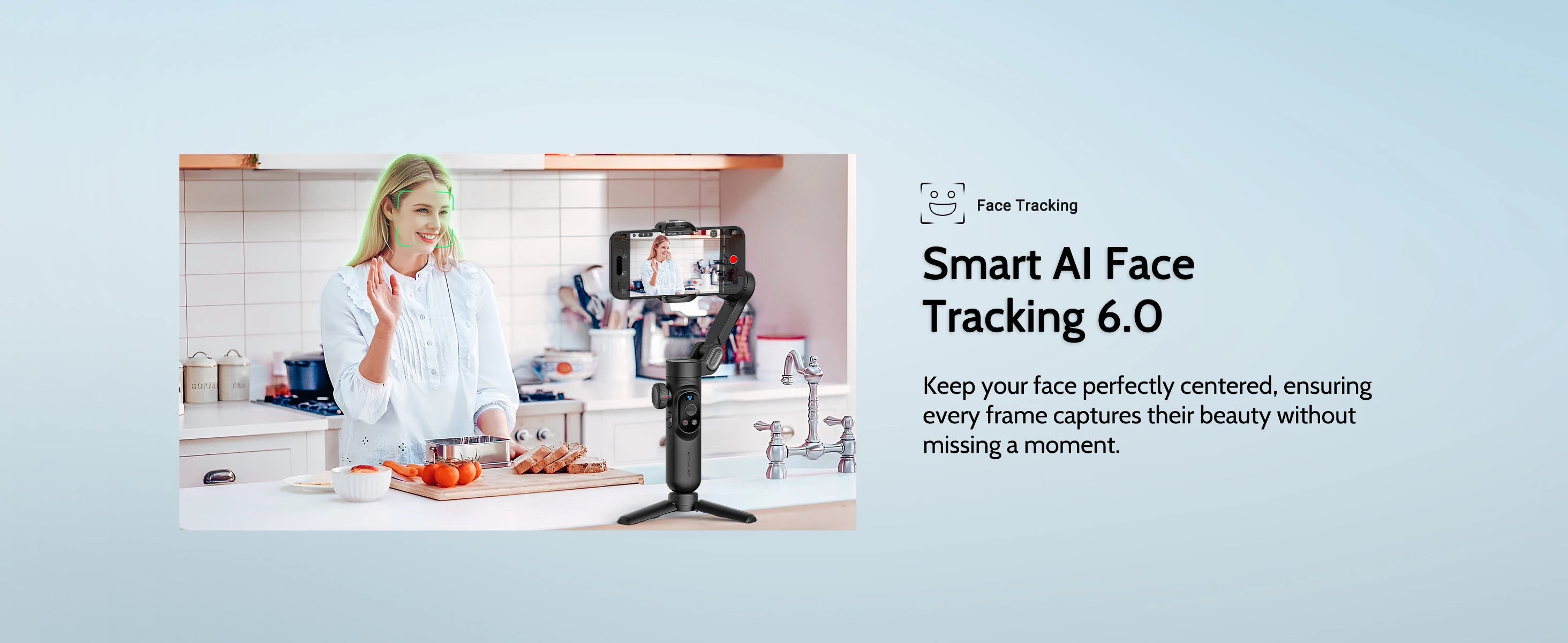 AOCHUAN Smartphone Gimbal Stabilizer OLED screen with LED lights 3-axis gimbal Stabilizer for Android and iPhone Smart XproBlack