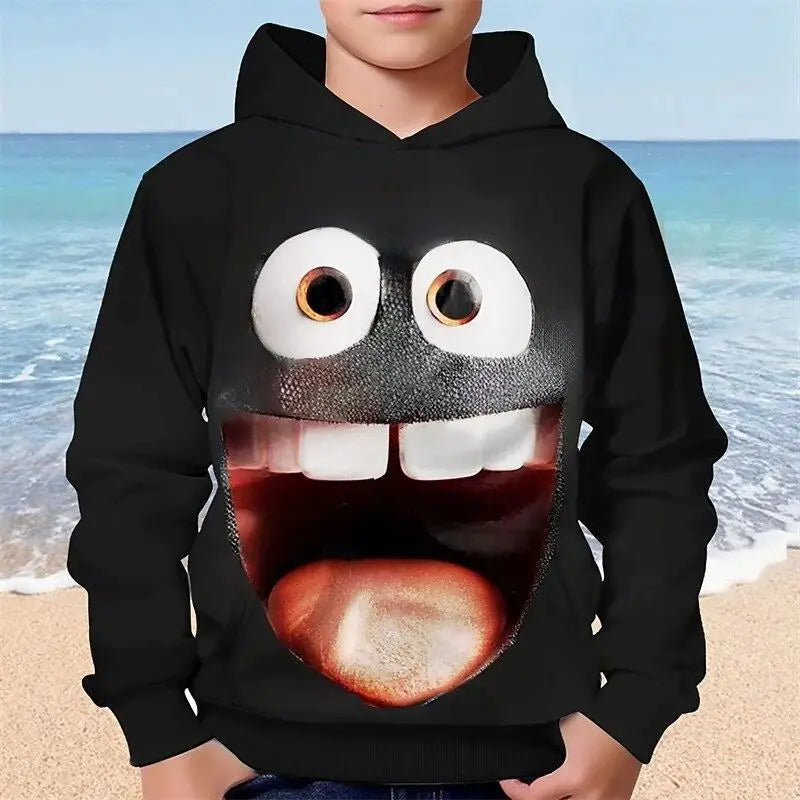 Unisex Funny Smiley Face Hoodie with Unique Print