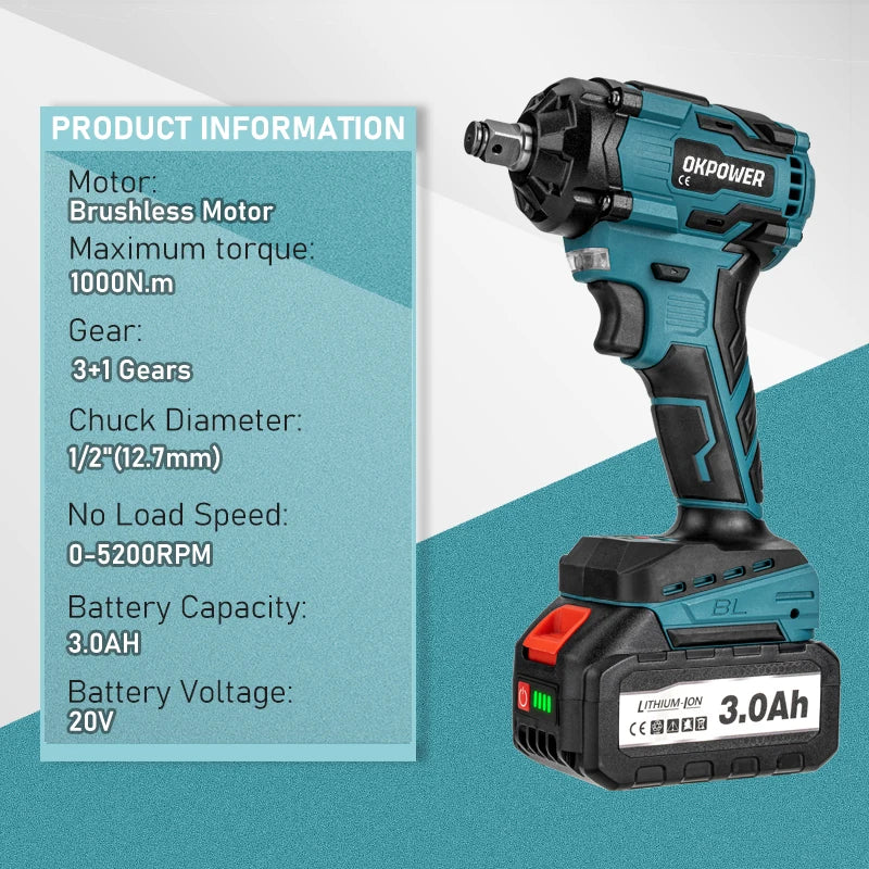 Makita 1000N.M Brushless Electric Impact Wrench