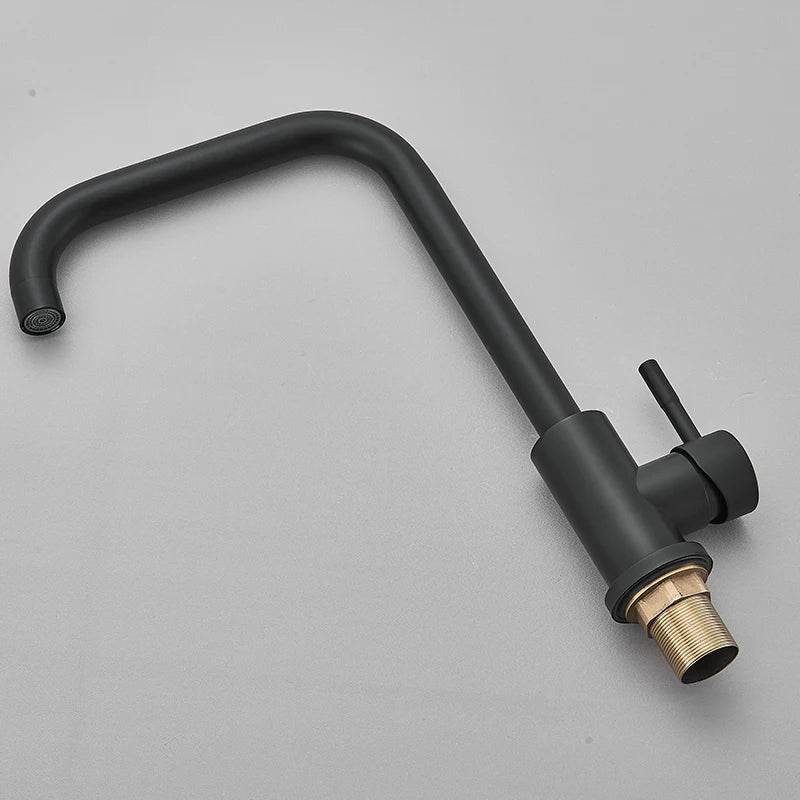 Matte Kitchen Faucet Deck Sinks Faucet High Arch 360 Degree Swivel Cold Hot Mixer Water Tap - Daisan Mart