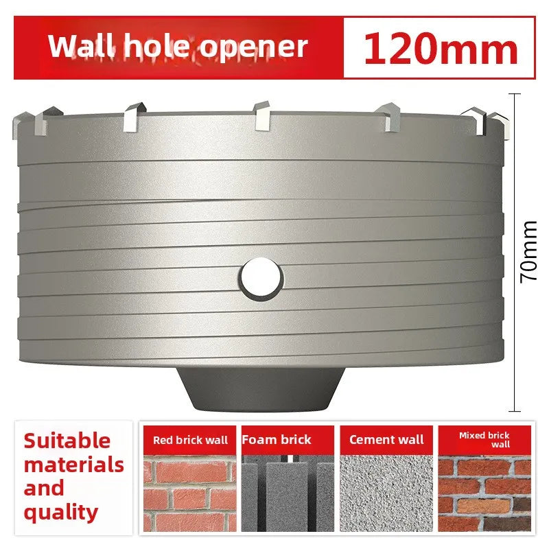 Wall hole opener drill bit impact drill set for drilling brick walls, air conditioning, concrete, and expanding water pipes.