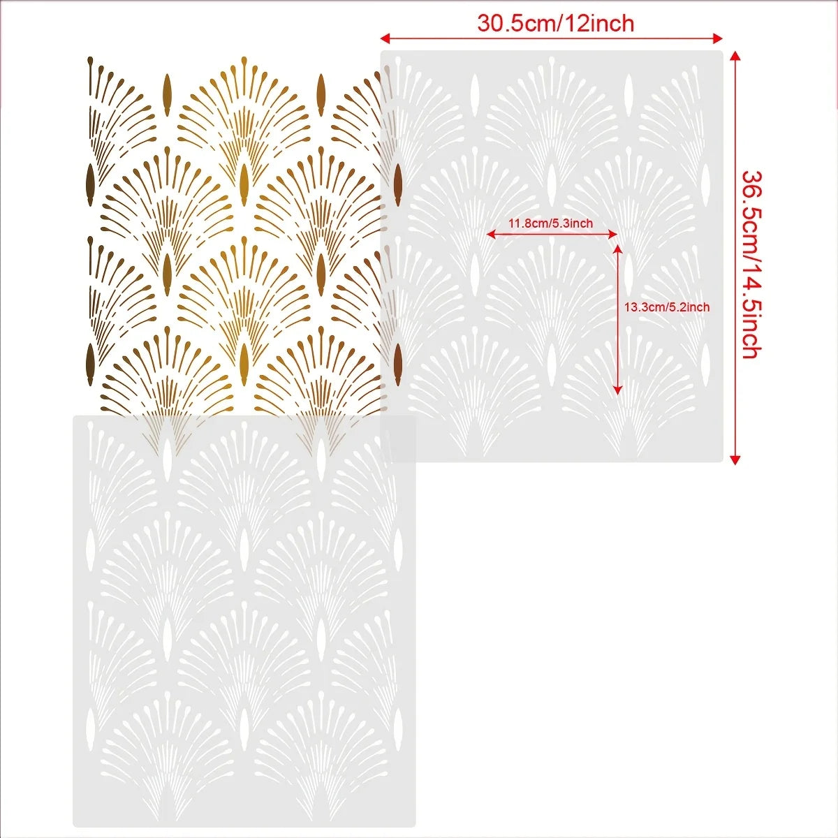 Large Palm Pattern Wall Stencil Luxury Modern Classic Wallpaper Effect Stencil, Large Painting Stencil for Walls, Floors, Fabric