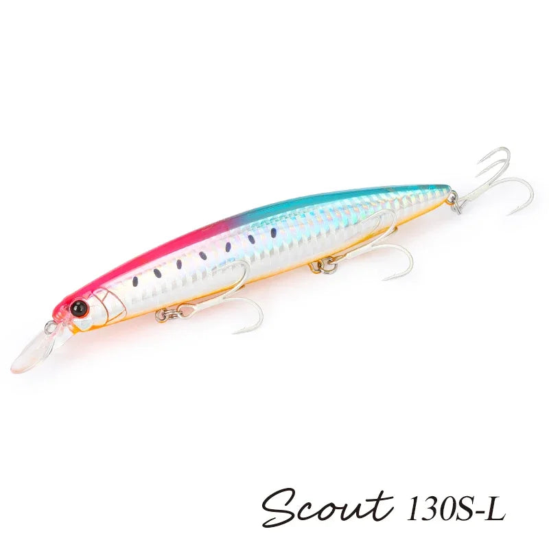 TSURINOYA 130S Sinking Minnow Fishing Lure SCOUT 130mm 24g Long Casting Seabass Flounder Artificial Large Sea Fishing Hard Baits