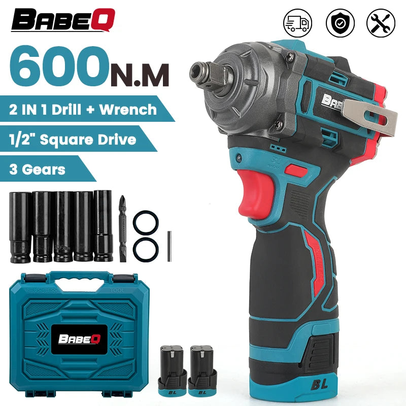 Máy Vặn Ốc Điện Không Dây 600Nm Không Chổi Than - Daisan Mart