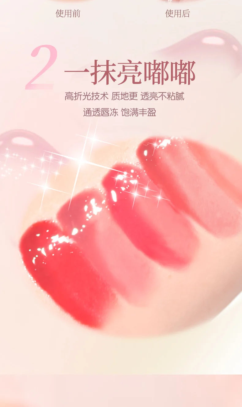 GOGOTALES Big Ice Bucket Lip Serum Lip Gloss Lip Glaze Moisturizing Hydrating Dead Skin Peeling Lip Mirror Lipsticks Cosmetics