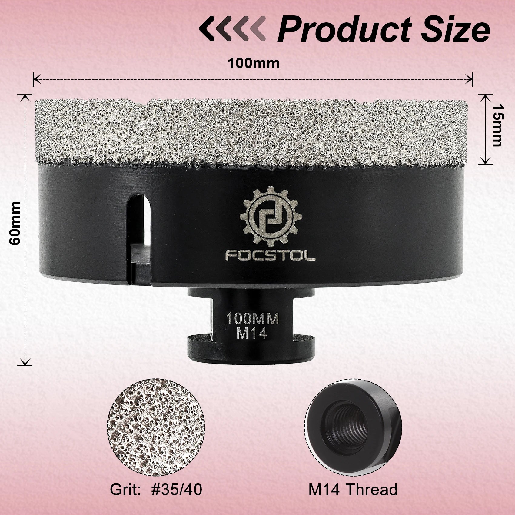 Mũi Khoan Kim Cương FOCSTOL M14 Đá Gạch 6-125mm - Daisan Mart