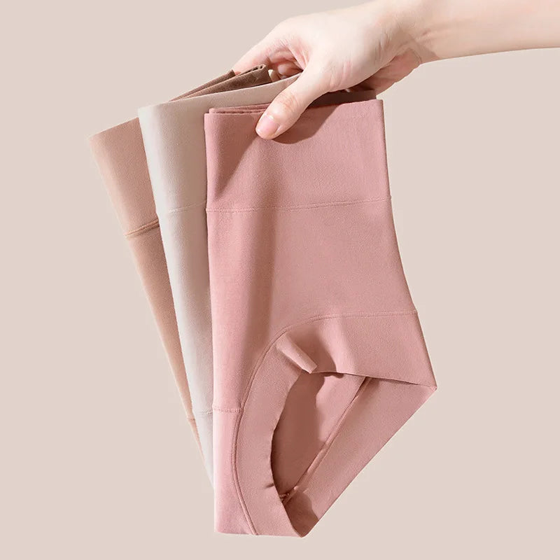 Women's cotton high-waisted, stretchy, belly-hugging panties, 2 pieces