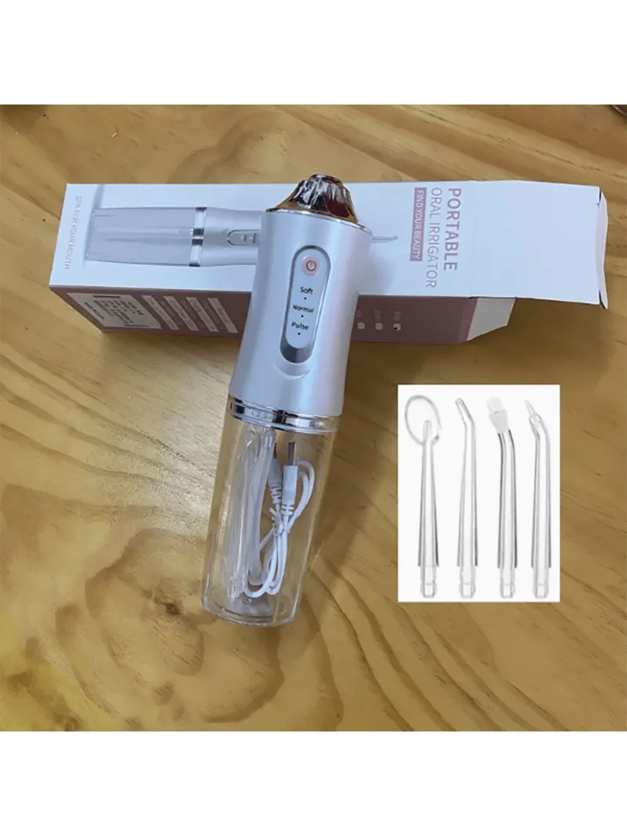 Portable Smart Electric Oral Irrigator Water Flosser 4 Jets 3 Modes Rechargeable Dental Water Jet Irrigator Dental Teeth Cleaner