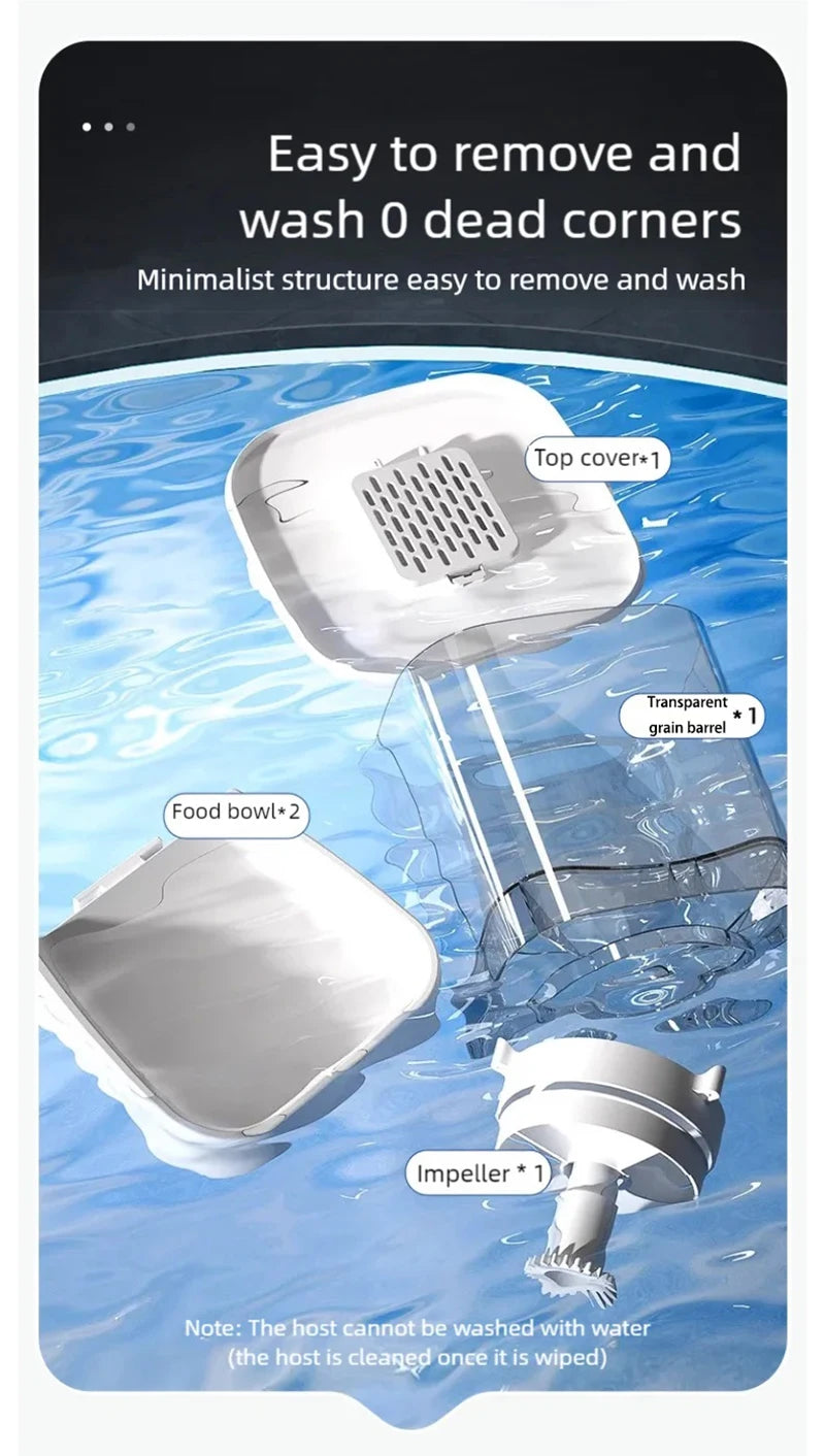 New 6L automatic pet feeder with adjustable camera and cat food intelligent back-to-back feeding machine