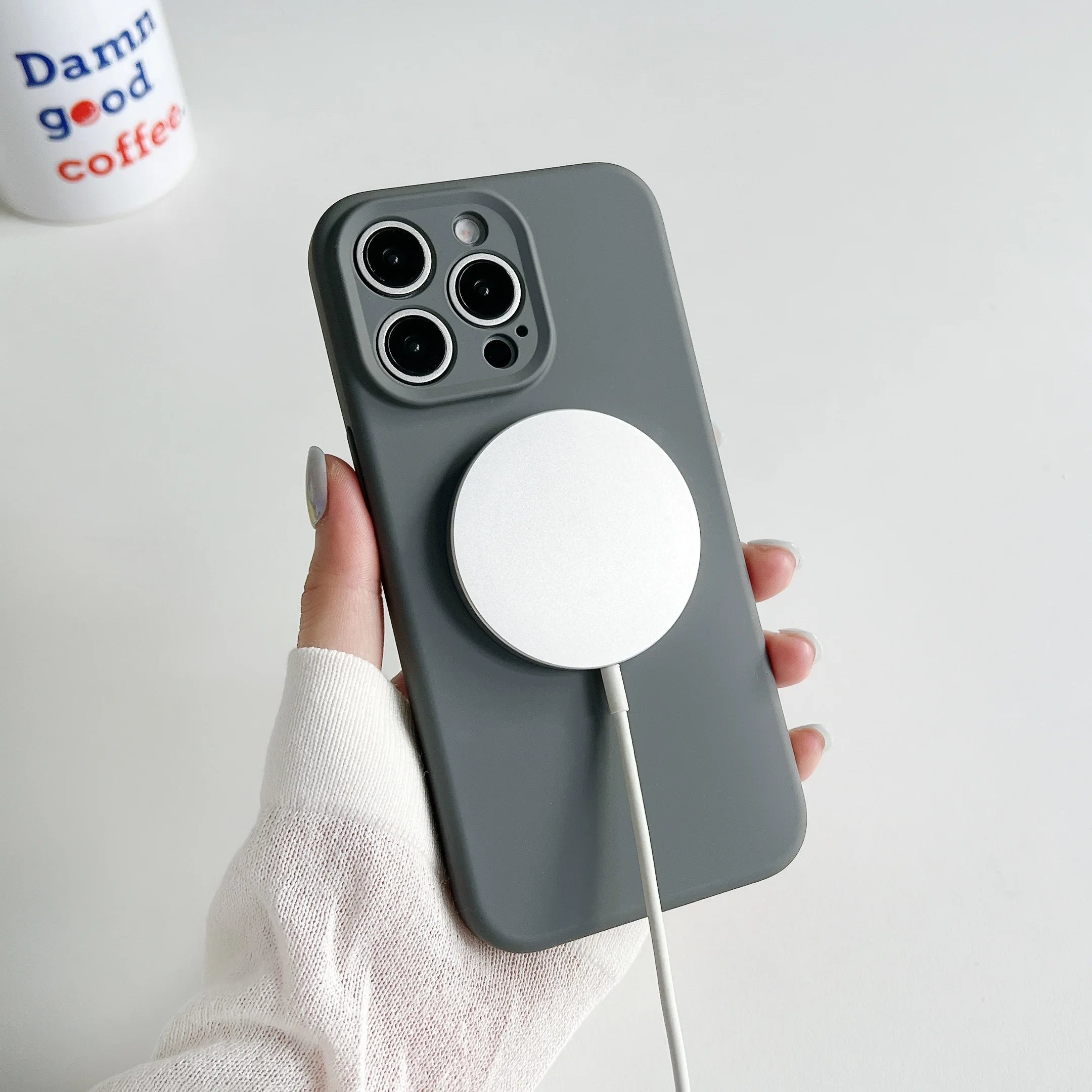 Ốp Silicone Từ Tính Mềm Sạc Không Dây Bảo Vệ iPhone