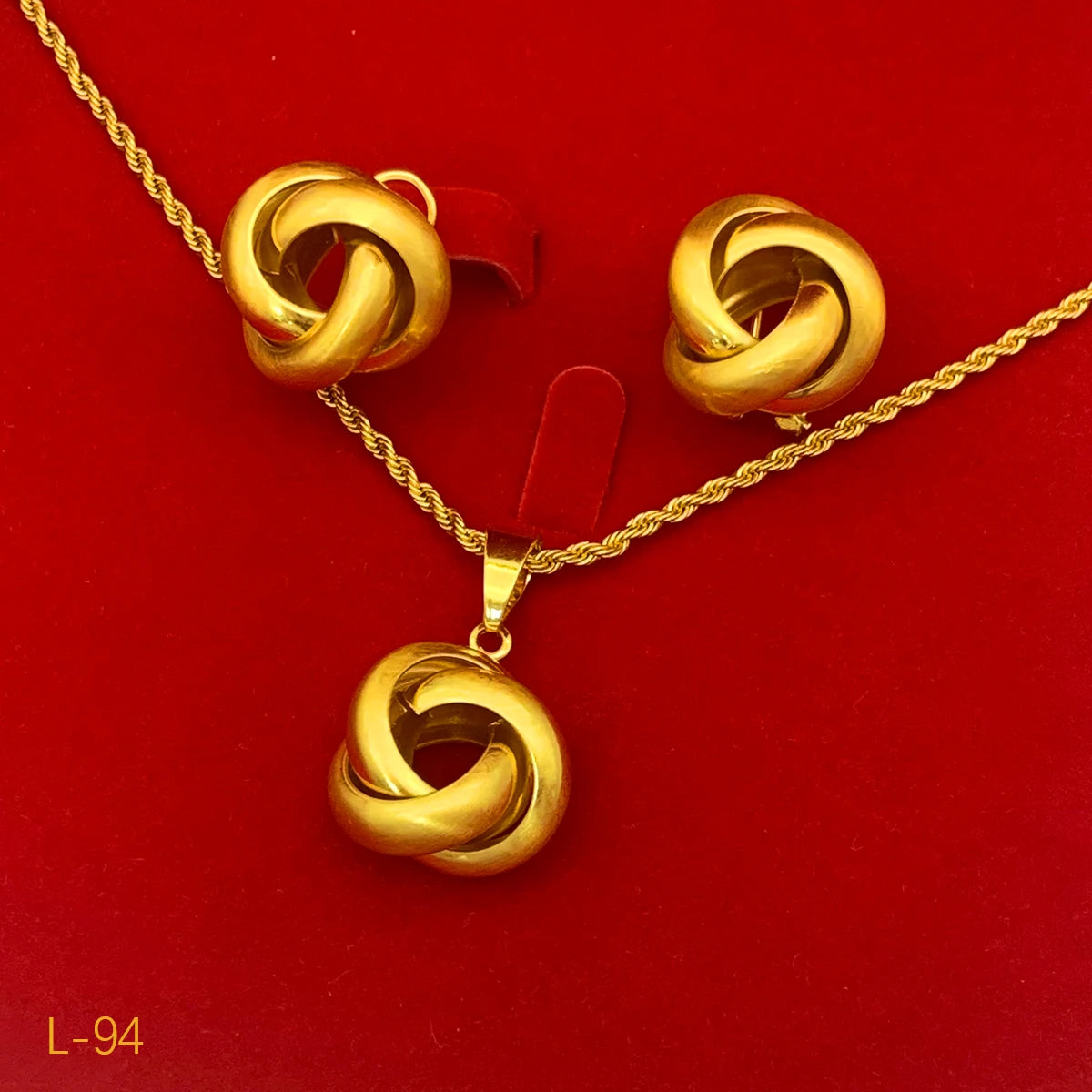 High-end 24K Indian Dubai Gold Jewelry Set for Party