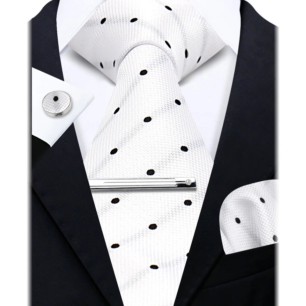 Bộ Cà Vạt Lụa Nam Cao Cấp Kèm Khăn & Măng Sét