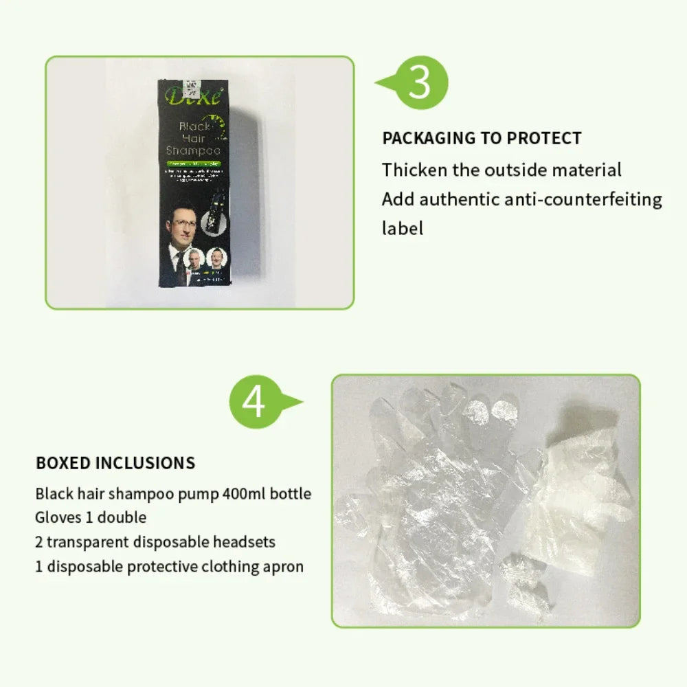 Herbal Black Hair Dye - Black Hair Shampoo 200/400ml