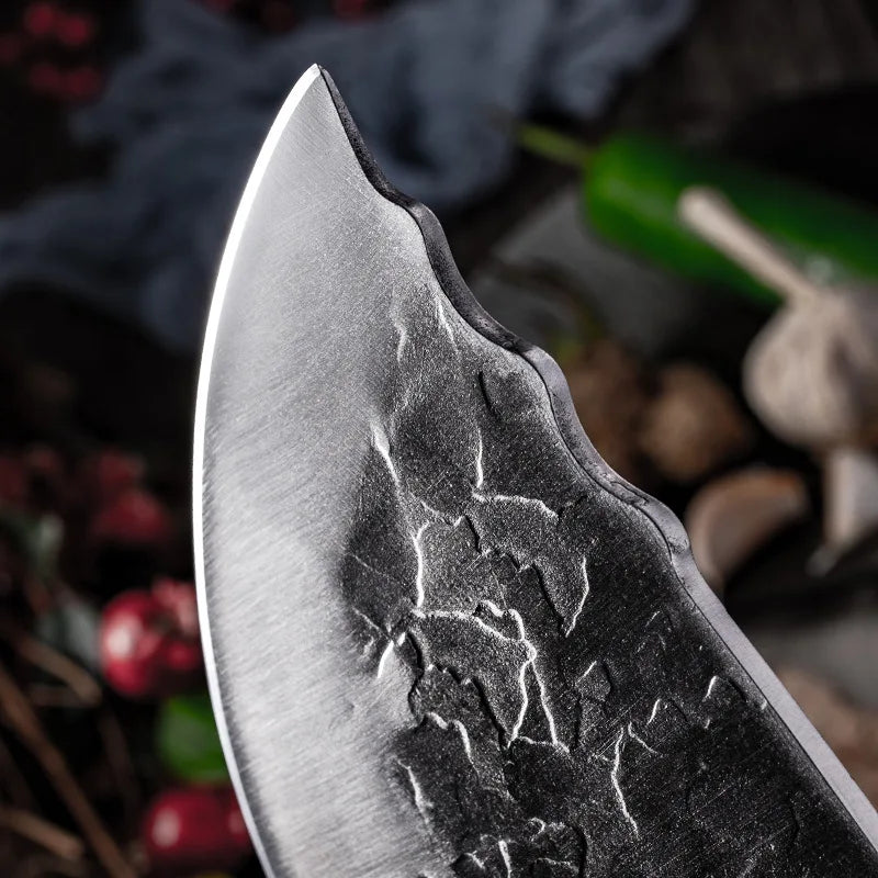 7.6inch Handmade Forged Kitchen Knife Butcher Meat Chopping Cleaver Chinese Chef Knife 5CR15 Stainless Steel - Daisan Mart